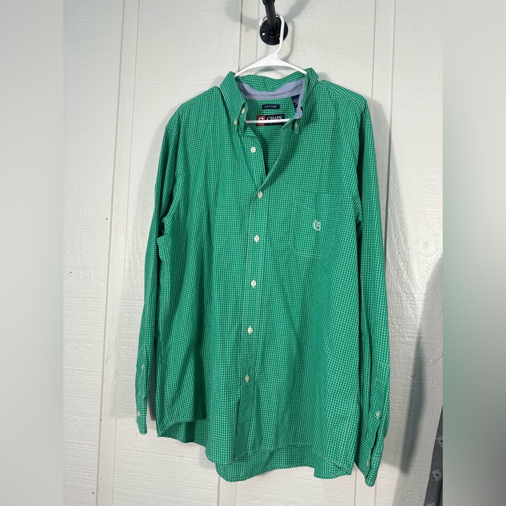 Chaps Men’s Green Button Down Shirt Size XL EUC